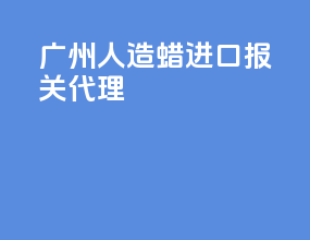 广州人造蜡进口报关代理