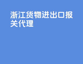浙江货物进出口报关代理