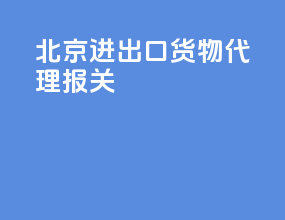北京进出口货物代理报关
