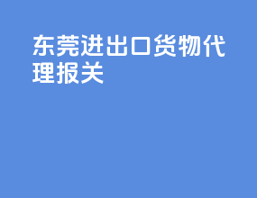 东莞进出口货物代理报关