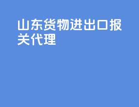 山东货物进出口报关代理