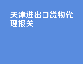 天津进出口货物代理报关