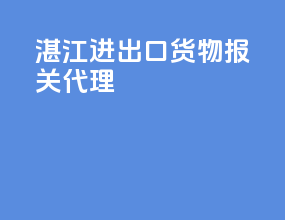湛江进出口货物报关代理