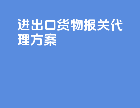 进出口货物报关代理方案