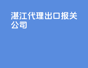 湛江代理出口报关公司