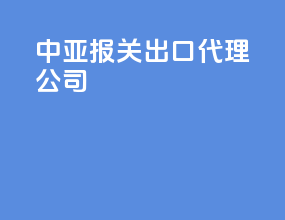 中亚报关出口代理公司