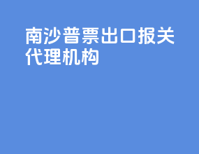 南沙普票出口报关代理机构