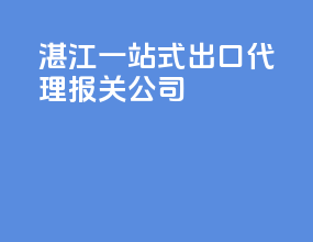 湛江一站式出口代理报关公司