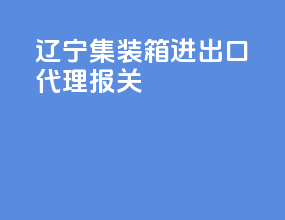 辽宁集装箱进出口代理报关