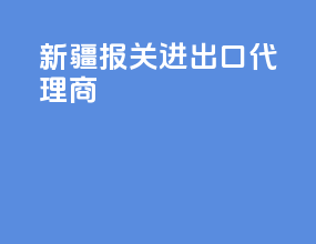新疆报关进出口代理商