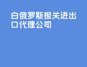 白俄罗斯报关进出口代理公司