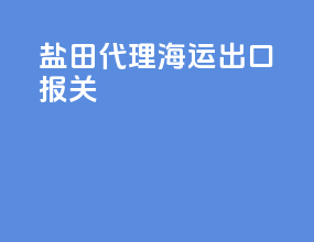 盐田代理海运出口报关