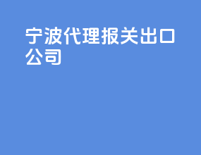 宁波代理报关出口公司