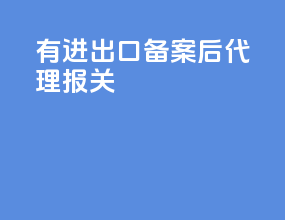 有进出口备案后代理报关