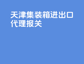 天津集装箱进出口代理报关