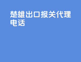楚雄出口报关代理电话