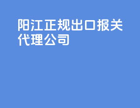 阳江正规出口报关代理公司