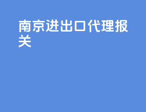 南京进出口代理报关