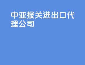 中亚报关进出口代理公司