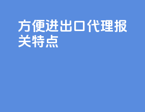 方便进出口代理报关特点