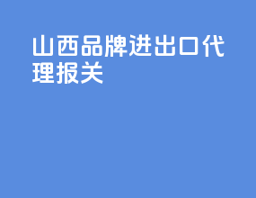 山西品牌进出口代理报关