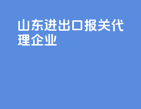 山东进出口报关代理企业