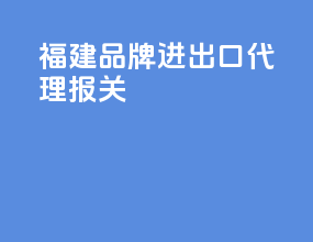 福建品牌进出口代理报关