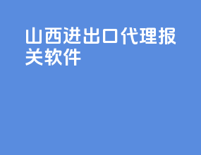 山西进出口代理报关软件