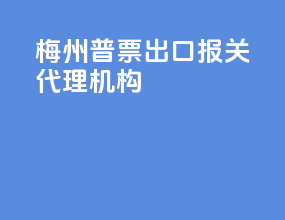 梅州普票出口报关代理机构