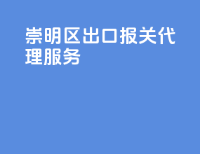 崇明区出口报关代理服务