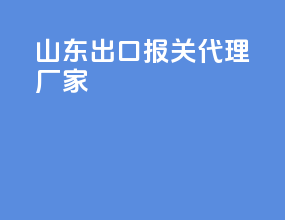 山东出口报关代理厂家