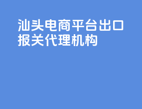汕头电商平台出口报关代理机构