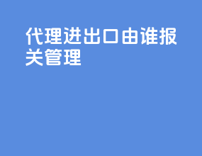 代理进出口由谁报关管理