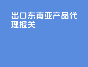 出口东南亚产品 代理报关