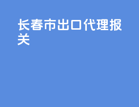 长春市出口代理报关