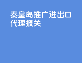 秦皇岛推广进出口代理报关