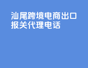 汕尾跨境电商出口报关代理电话