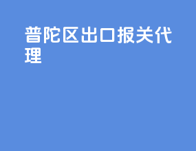 普陀区出口报关代理
