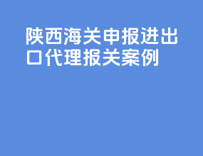 陕西海关申报进出口代理报关案例