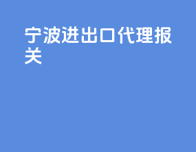 宁波进出口代理报关