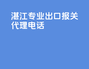湛江专业出口报关代理电话