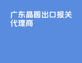 广东晶圆出口报关代理商