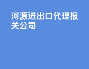 河源进出口代理报关公司