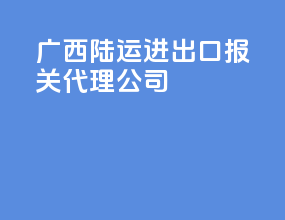 广西陆运进出口报关代理公司