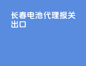 长春电池代理报关出口