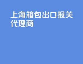 上海箱包出口报关代理商