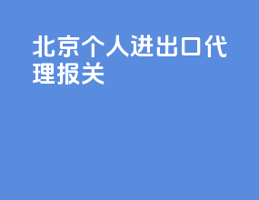 北京个人进出口代理报关