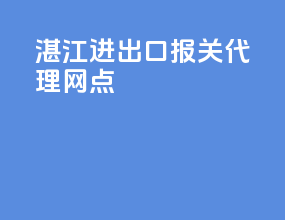 湛江进出口报关代理网点