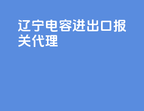 辽宁电容进出口报关代理