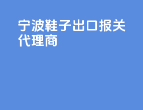 宁波鞋子出口报关代理商